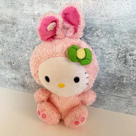 Hello Kitty Pink Bunny Costume Suit TY Beanie Babies Collection Sanrio - Picture 1 of 7